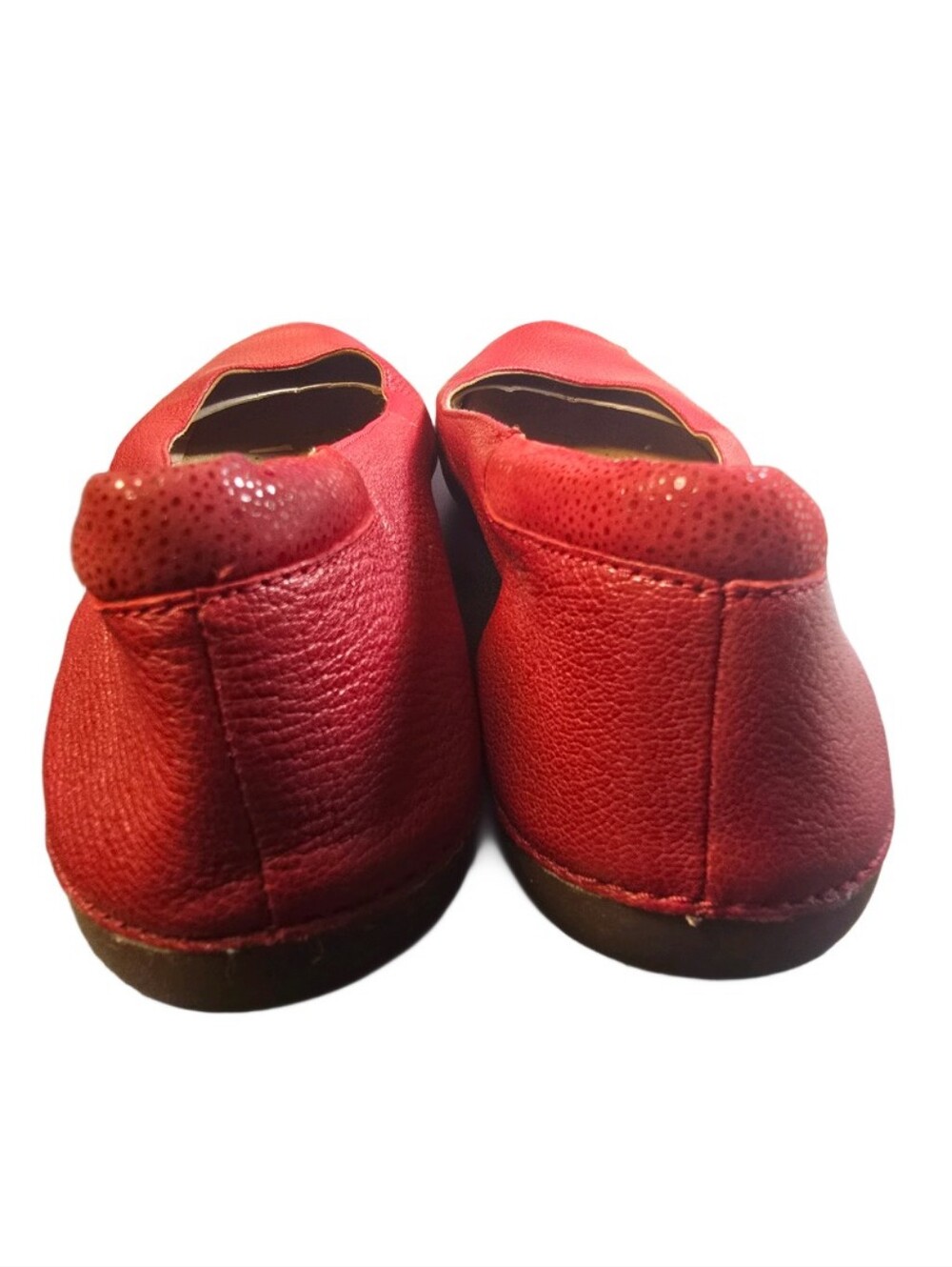 Clarks Women's Red Leather Ballet Flats - Picture 6 of 10